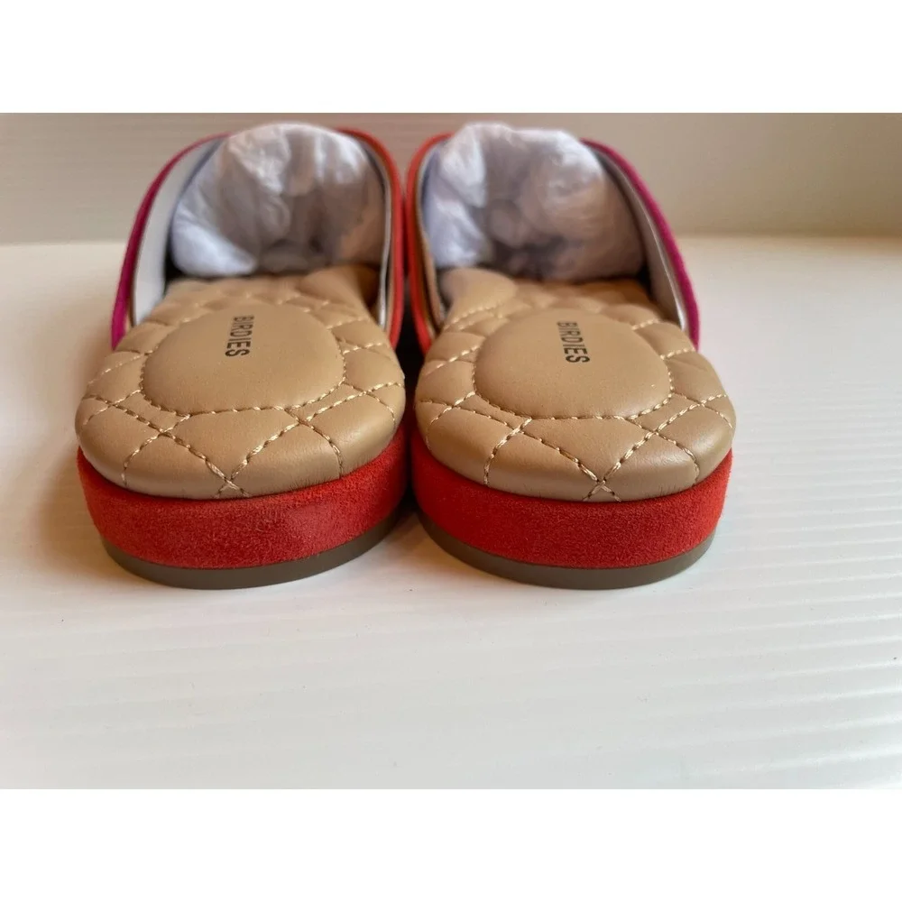 Birdies The Swan Slides Flats in Fruit Punch Leather Pointed Toe Mule 6 NIB